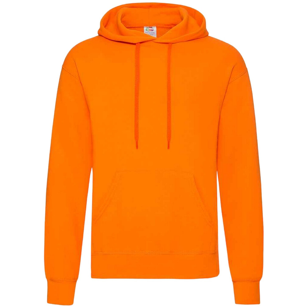 (S, Orange) Fruit Of The Loom Unisex Adults Classic Hooded Sweatshirt