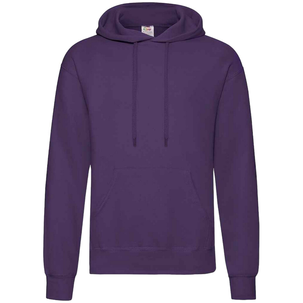 (M, Purple) Fruit Of The Loom Unisex Adults Classic Hooded Sweatshirt