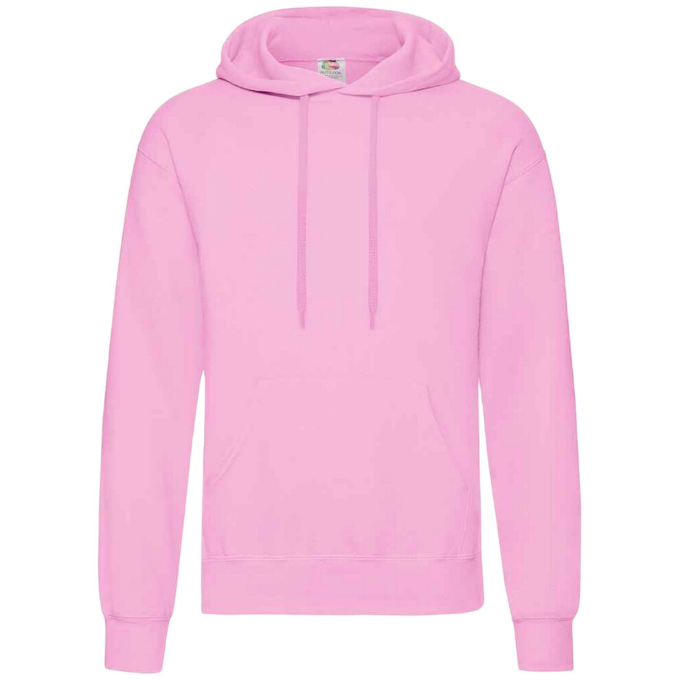 (XL, Light Pink) Fruit Of The Loom Unisex Adults Classic Hooded Sweatshirt