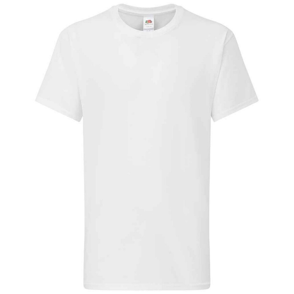 (14-15 Years, White) Fruit of the Loom Childrens/Kids Iconic 195 Premium T-Shirt