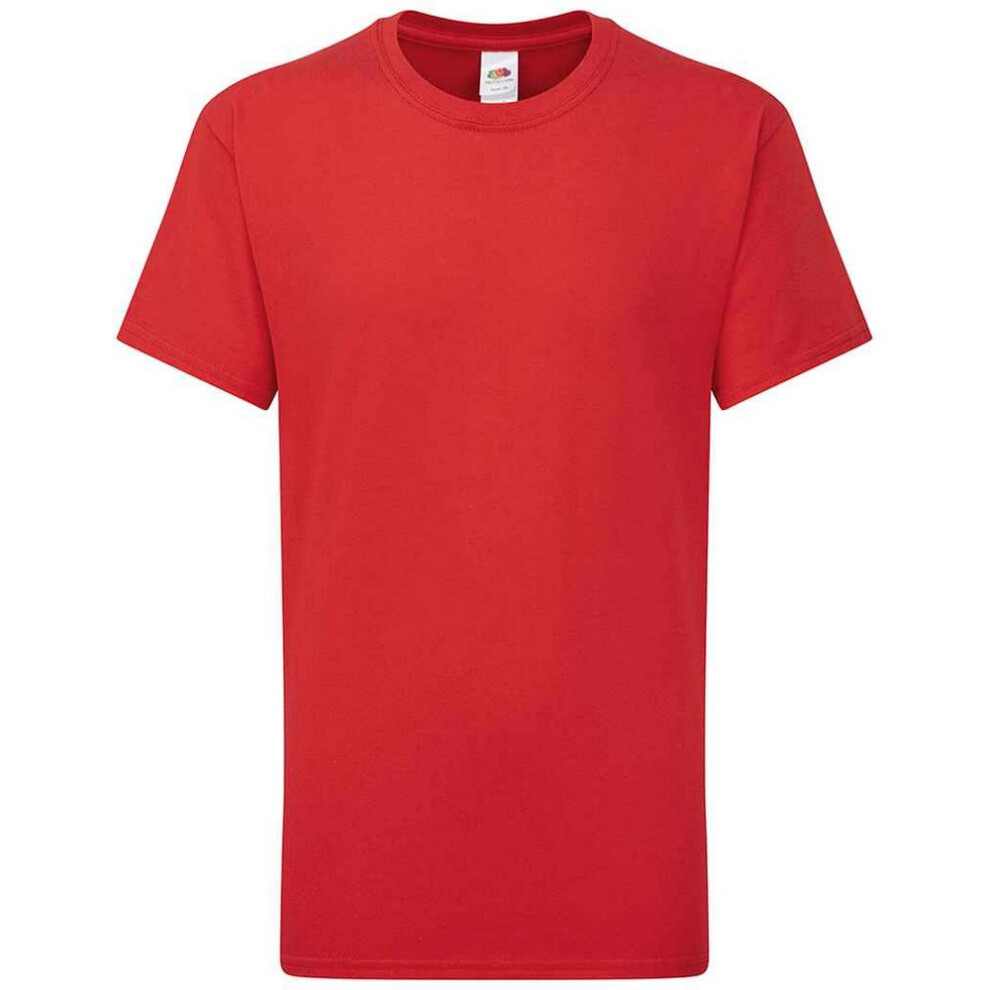 (14-15 Years, Red) Fruit of the Loom Childrens/Kids Iconic 195 Premium T-Shirt