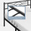 (Black) Single Metal Bed Frame Slatted Headboard Bedroom 3