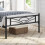 (Black) Single Metal Bed Frame Slatted Headboard Bedroom 6