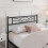 (Black) Single Metal Bed Frame Slatted Headboard Bedroom 7