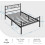 (Black) Single Metal Bed Frame Slatted Headboard Bedroom 10