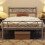 (Silver) Single Metal Bed Frame Slatted Headboard Bedroom 4