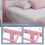 (Pink) Single Metal Bed Frame Slatted Headboard Bedroom 8