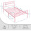 (Pink) Single Metal Bed Frame Slatted Headboard Bedroom 10