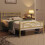 (Gold) Single Metal Bed Frame Slatted Headboard Bedroom 4