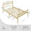 (Gold) Single Metal Bed Frame Slatted Headboard Bedroom 9
