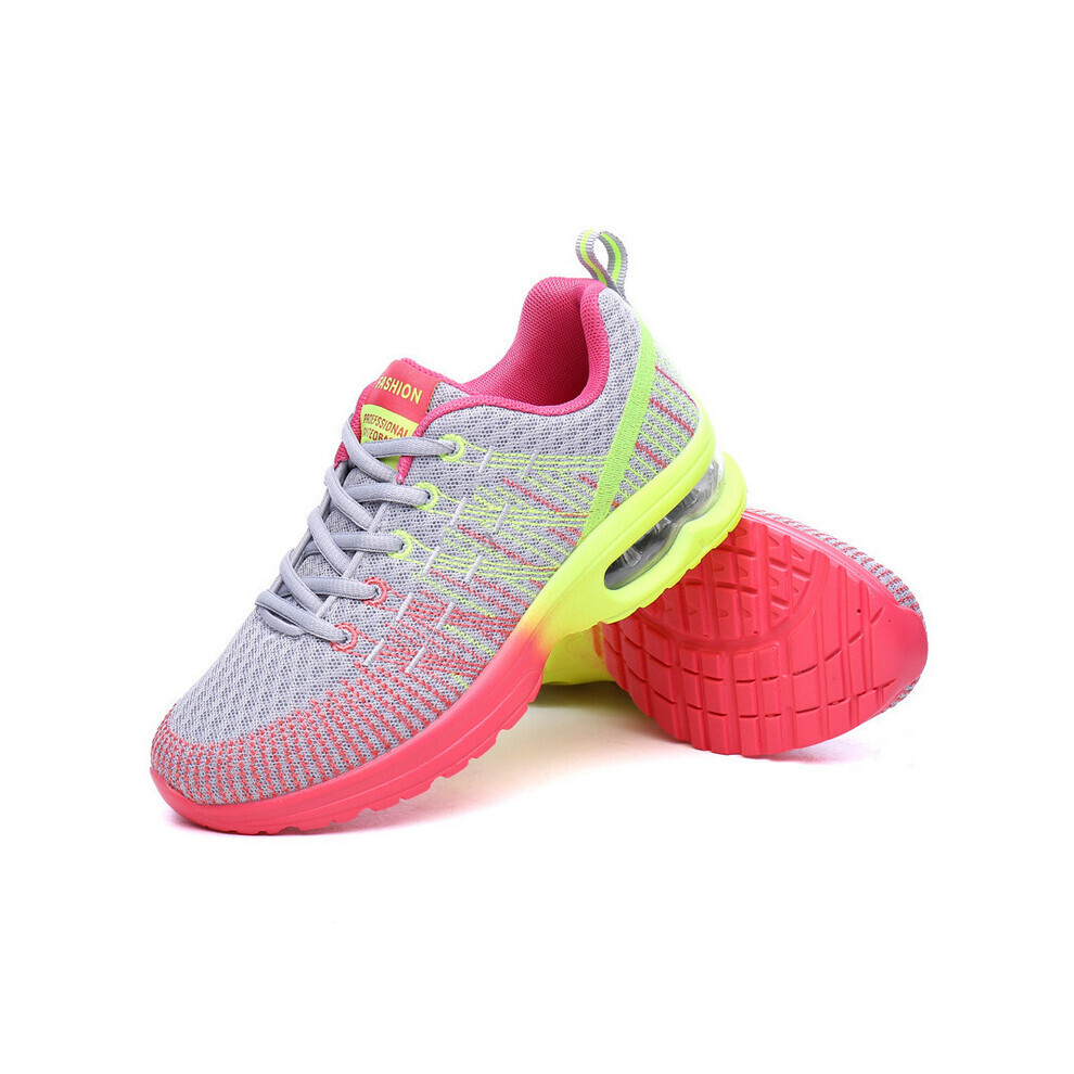 Pink Grey UK 4 Running Women jogging Air Gym Sport Trainers Shoes on OnBuy