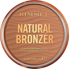 RIMMEL LONDON Natural Bronzer Silky Smooth & Ultra-Fine Bronzing Powder Sunkissed Look Mimicking Natural Tan 002 Sunbronze 14g