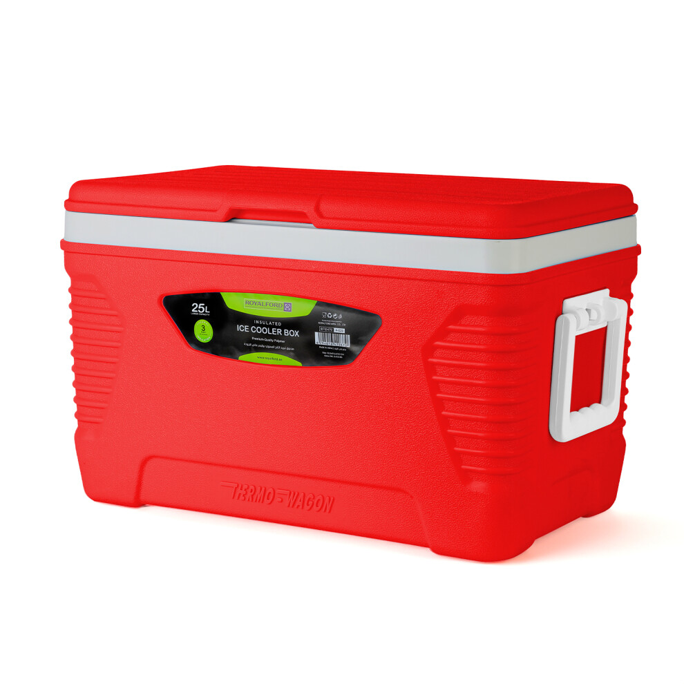 (Red, 25 L) Royalford Portable Insulated Ice cooler Box