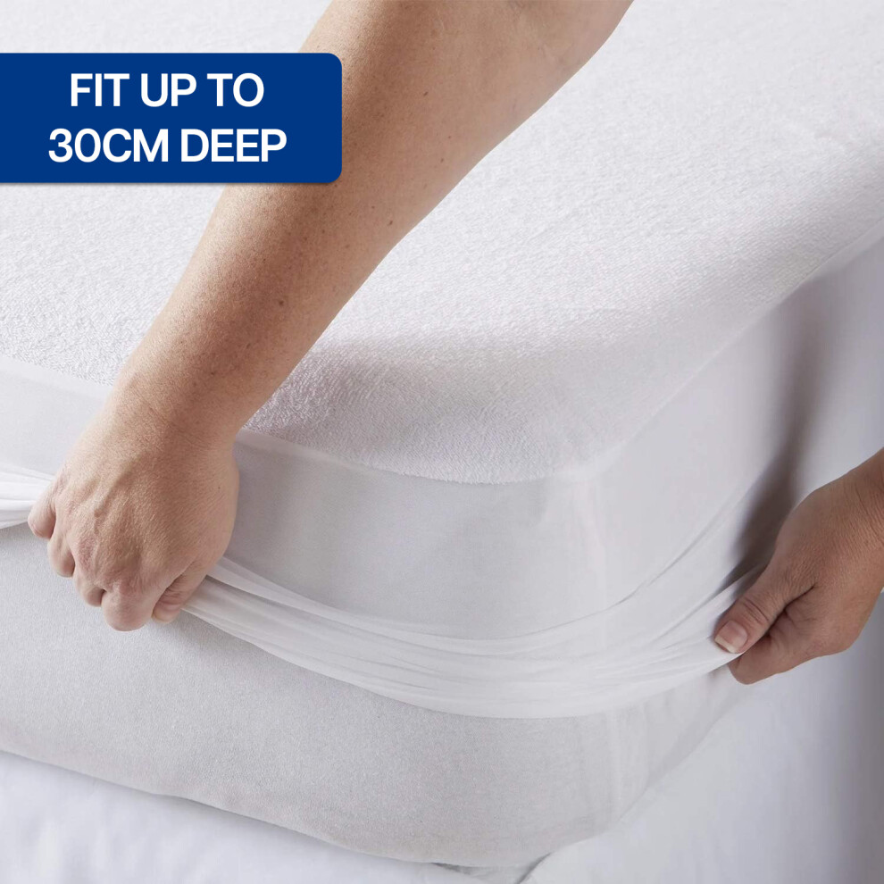 (Single) Waterproof Terry Mattress Protector 30cm Bed Cover