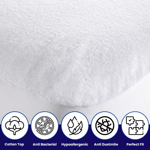 (Single) Waterproof Terry Mattress Protector 30cm Bed Cover 2