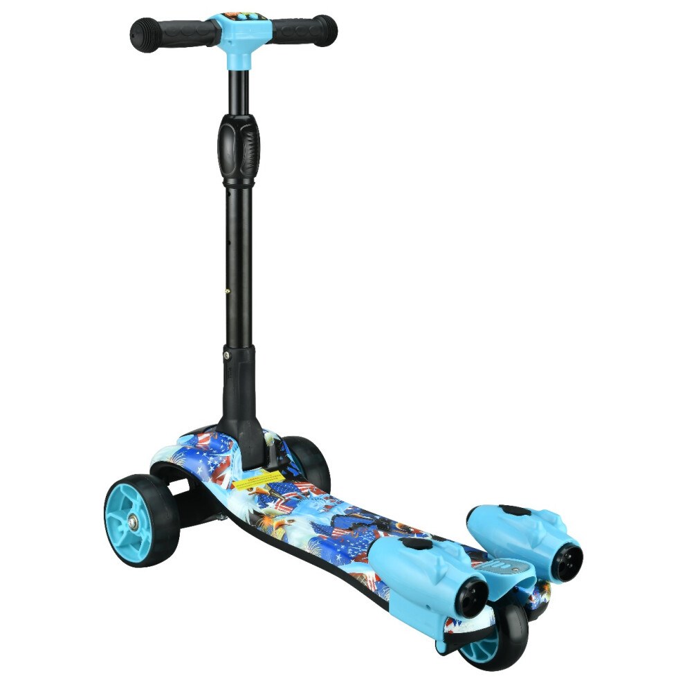 blue-camo--3-wheel-kids-scooter-foldable-steam-sprayer-kick-scooters-bluetooth-flashing-led