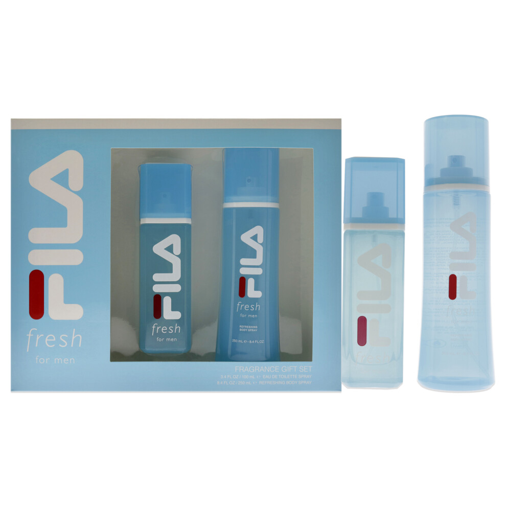 Fila Fresh by Fila for Men - 2 Pc Gift Set 3.4oz EDT Spray, 8.4oz Body Spray