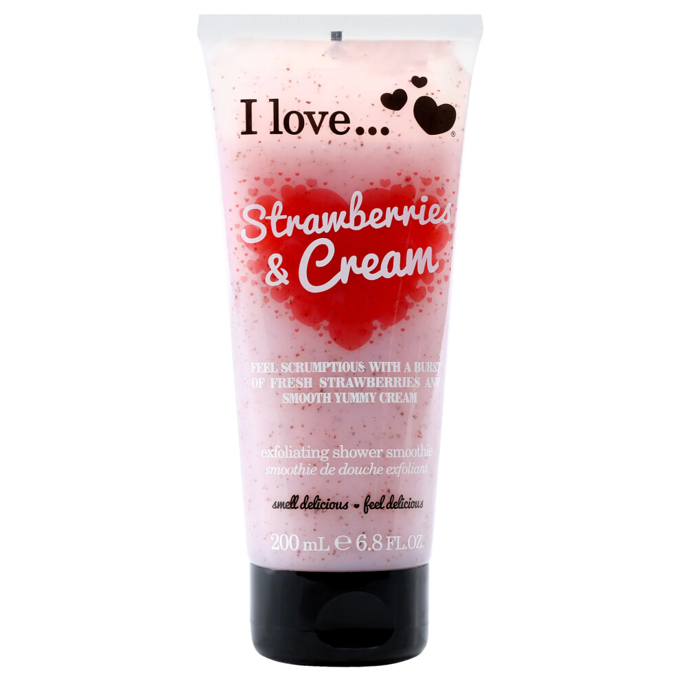I Love Cosmetics Ltd Exfoliating Shower Smoothie - Strawberries And Cream By I Love Cosmetics For Women - 6.8 Oz Exfoliator