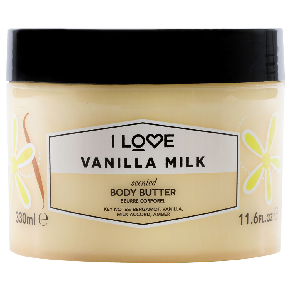 Vanilla Milk Scented Body Butter by I Love Cosmetics for Women - Rich, Non-Greasy 11.6 oz with Shea Butter & Coconut Oil-image-OPC-PF2T22G-NEW
