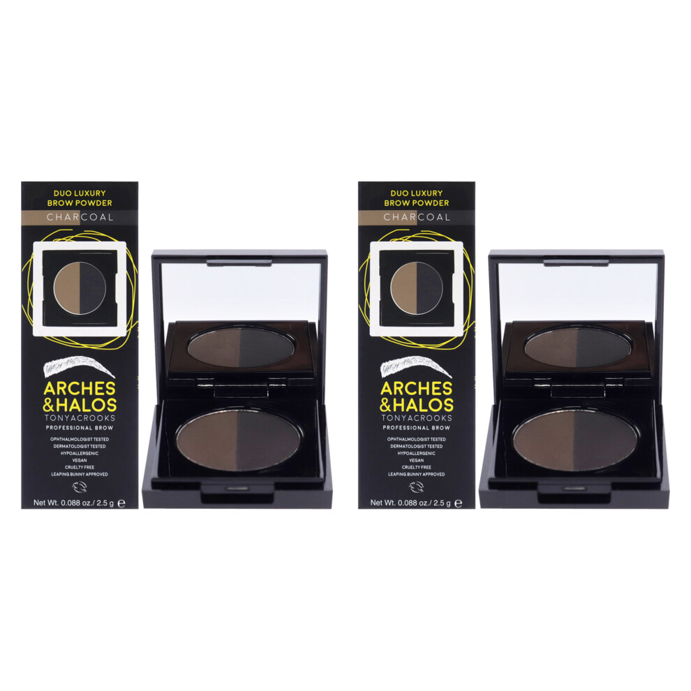 Arches And Halos Duo Luxury Brow Powder - Charocoal By For Women - 0.088 Oz Eyebrow - Pack Of 2