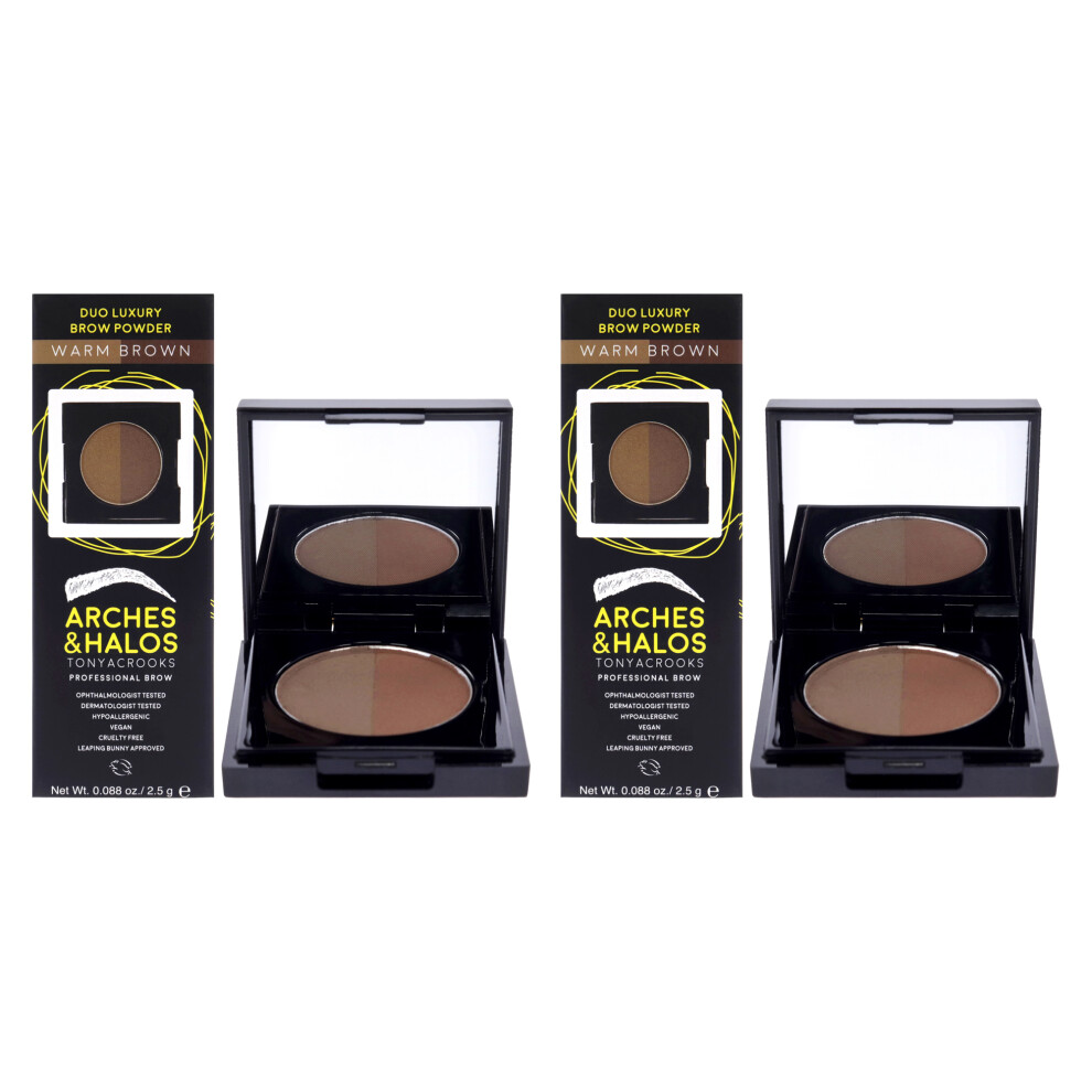 Arches And Halos Duo Luxury Brow Powder - Warm Brown By For Women - 0.088 Oz Eyebrow - Pack Of 2
