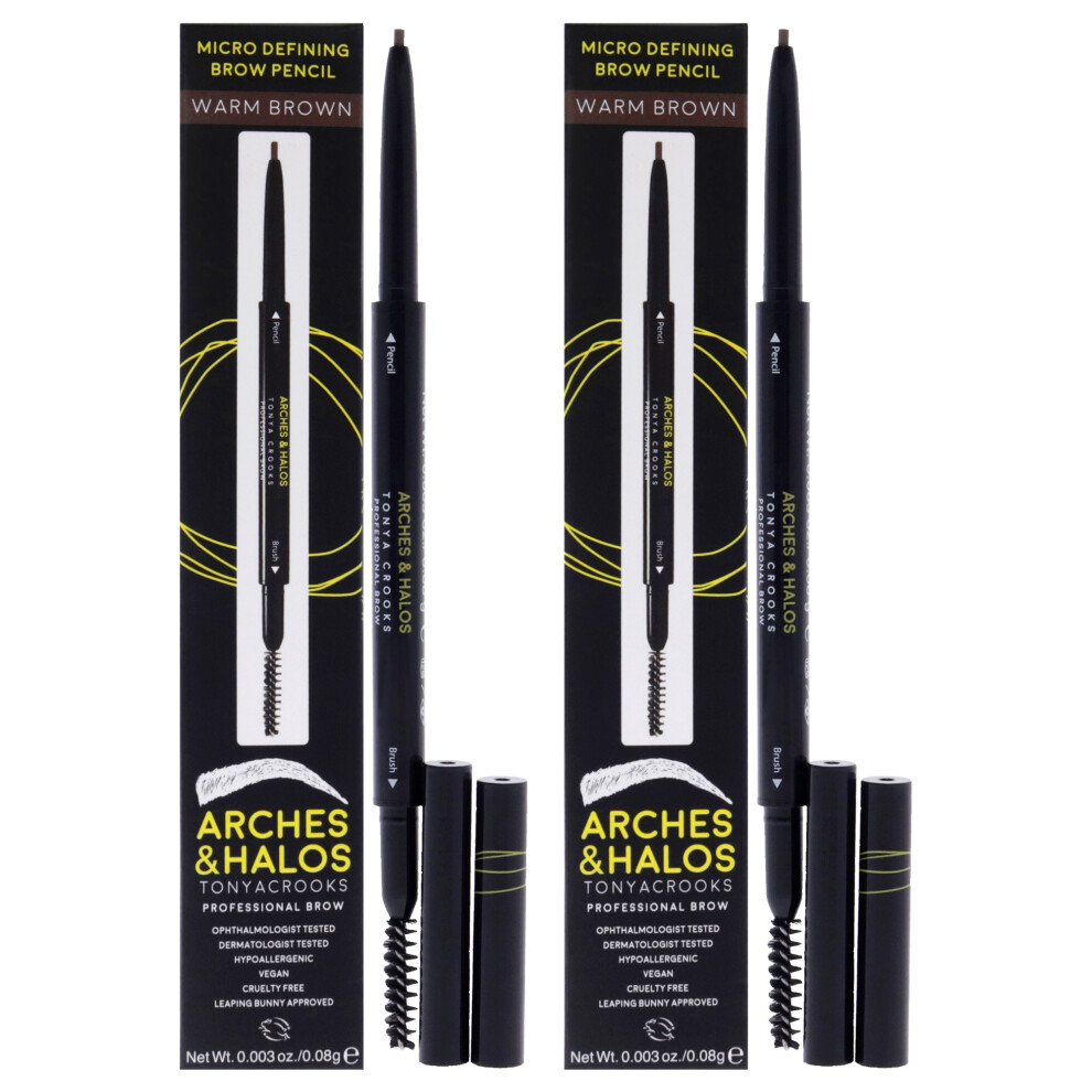 Arches And Halos Micro Defining Brow Pencil - Warm Brown By For Women - 0.003 Oz Eyebrow Pencil - Pack Of 2