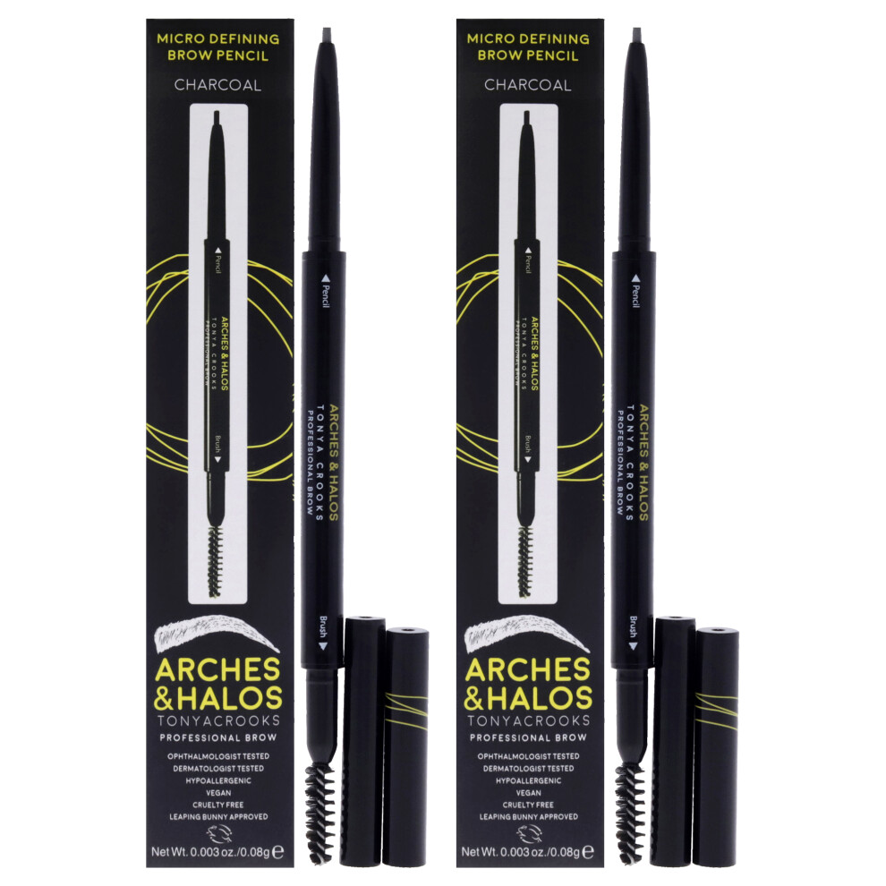Arches And Halos Micro Defining Brow Pencil - Charcoal By For Women - 0.003 Oz Eyebrow Pencil - Pack Of 2