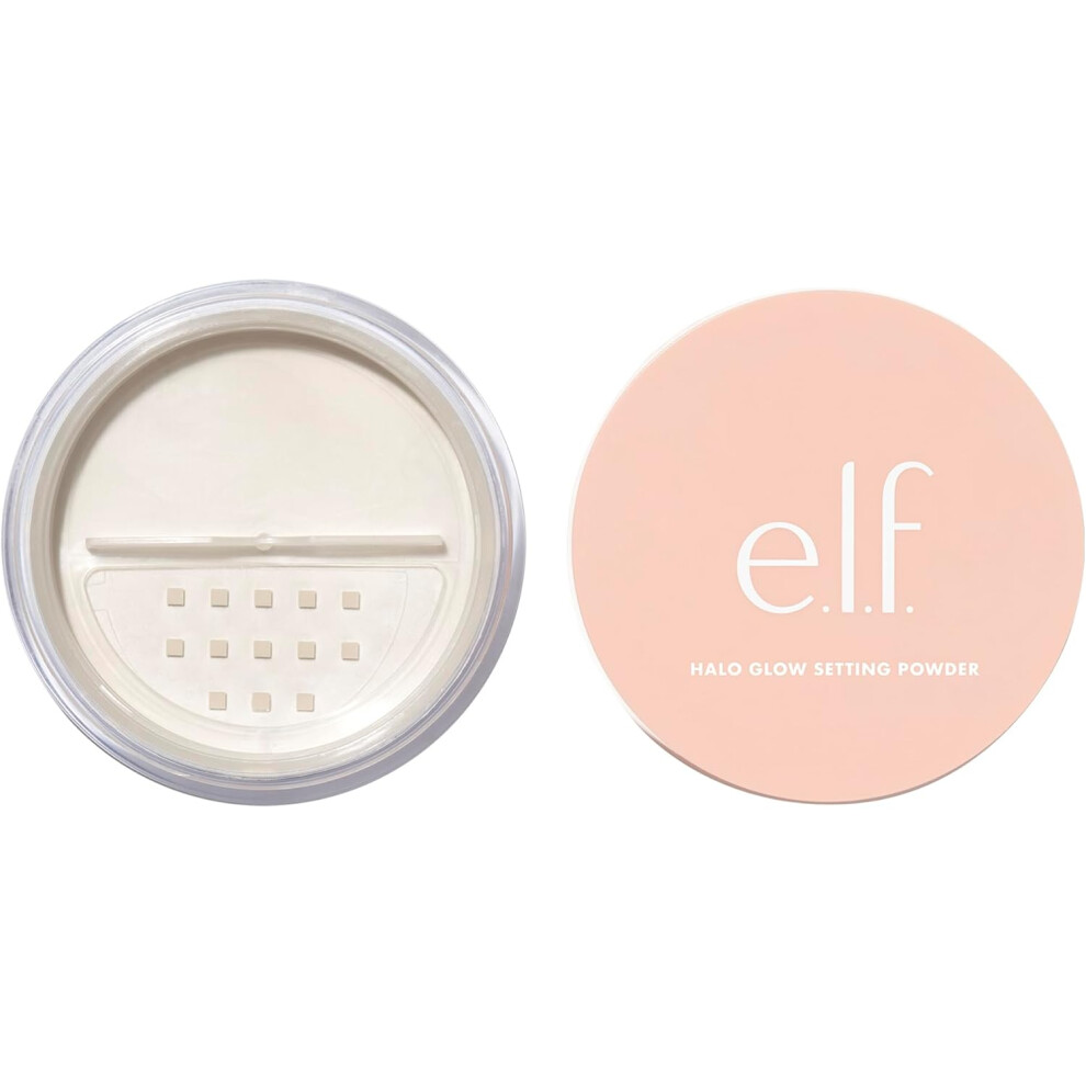 e.l.f., Halo Glow Setting Powder, Silky, Weightless, Blurring, Smooths, Minimizes Pores and Fine Lines,  Light, Semi-Matte Finish, 0.24 Oz