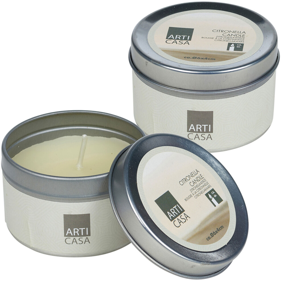 (2 candles) Citronella Scented Candles Tins Fragranced Candle