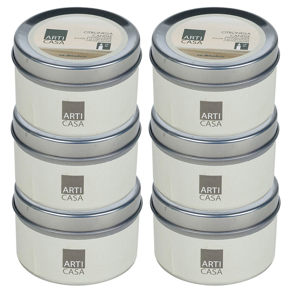 Urbn Living (6 Candles) Citronella Scented Candles Tins Fragranced Candle