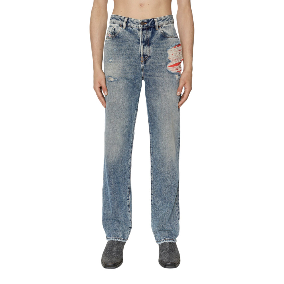 Diesel (Light W28 L32) 1955 09E10 Mens Distressed Denim Jeans Blue