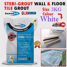 Bond it STERI-GROUT Floor & Wall Tile Grout 3KG White