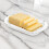 URBN-CHEF (2 Dish) Butter Cheese Dish Holder Storage Tray Clear Plastic Serving with Lid 4