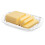URBN-CHEF (2 Dish) Butter Cheese Dish Holder Storage Tray Clear Plastic Serving with Lid 7