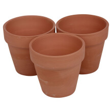 (3x Small) Terracotta Plant Pots with Drainage Hole Garden Flowers Set of 3/6