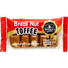 WALKER'S NONSUCH Brazil Nut Toffee - Bar 100g (Pack of 10)