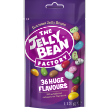 JELLY BEAN FACTORY 36 Huge Flavours Mix - Pouch 113g (Pack of 12)