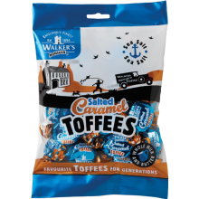 WALKER'S NONSUCH Salted Caramel Toffees - Bag 150g (Pack of 12)