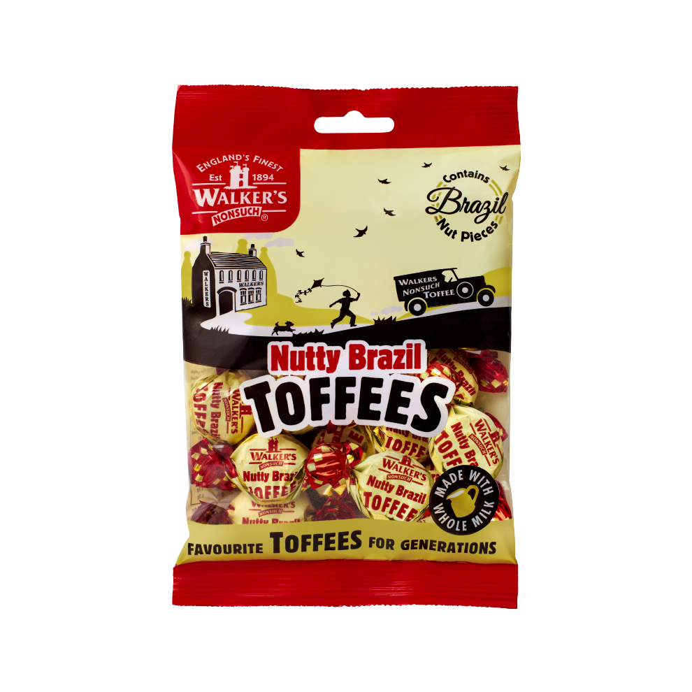 WALKER'S NONSUCH Nutty Brazil Toffees - Bag 150g (Pack of 12)-image-OPC-PF2T66D-NEW