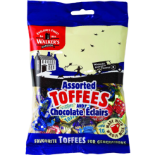 WALKER'S NONSUCH Assorted Toffees & Choc Eclairs - Bag 150g (Pack of 12)
