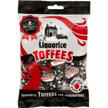WALKER'S NONSUCH Liquorice Toffees - Bag 150g (Pack of 12)