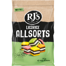 RJ'S Licorice Allsorts 280g (Pack of 12)