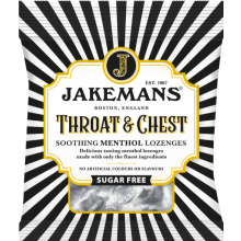 JAKEMANS Throat & Chest Lozenges - Sugar Free 50g (Pack of 12)