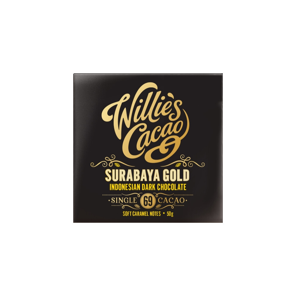 Johnson,-Blind-Willie Willie's Cacao Surabaya 69 Indonesian Chocolate50g (Pack Of 12) Gold/Dark