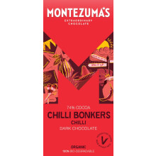 MONTEZUMA'S Chilli Bonkers - Organic Chilli Dark Choc 90g (Pack of 12)
