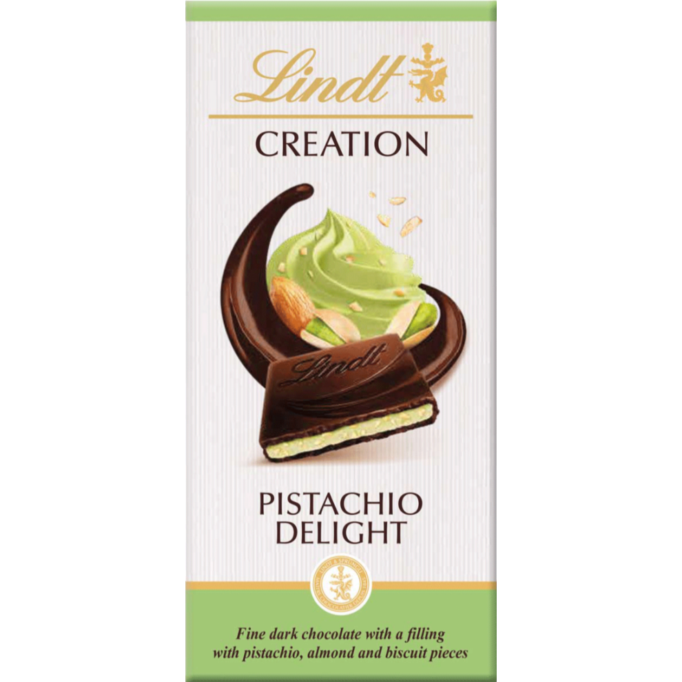 LINDT Creation Pistachio Delight Dark Chocolate Bar 150g (Pack of 14)