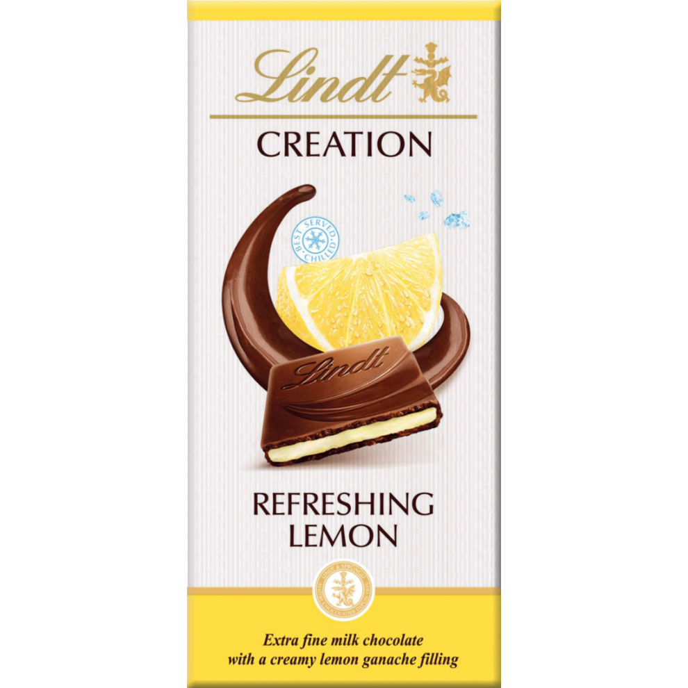 Lindt Creation Refreshing Lemon Milk Chocolate Bar 150G (Pack Of 14)