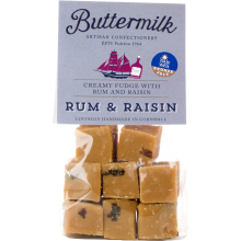 BUTTERMILK Rum & Raisin Fudge 175g (Pack of 16)