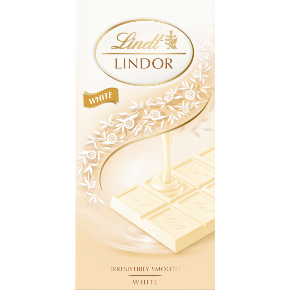 LINDT Lindor Bar White 100g (Pack of 18)