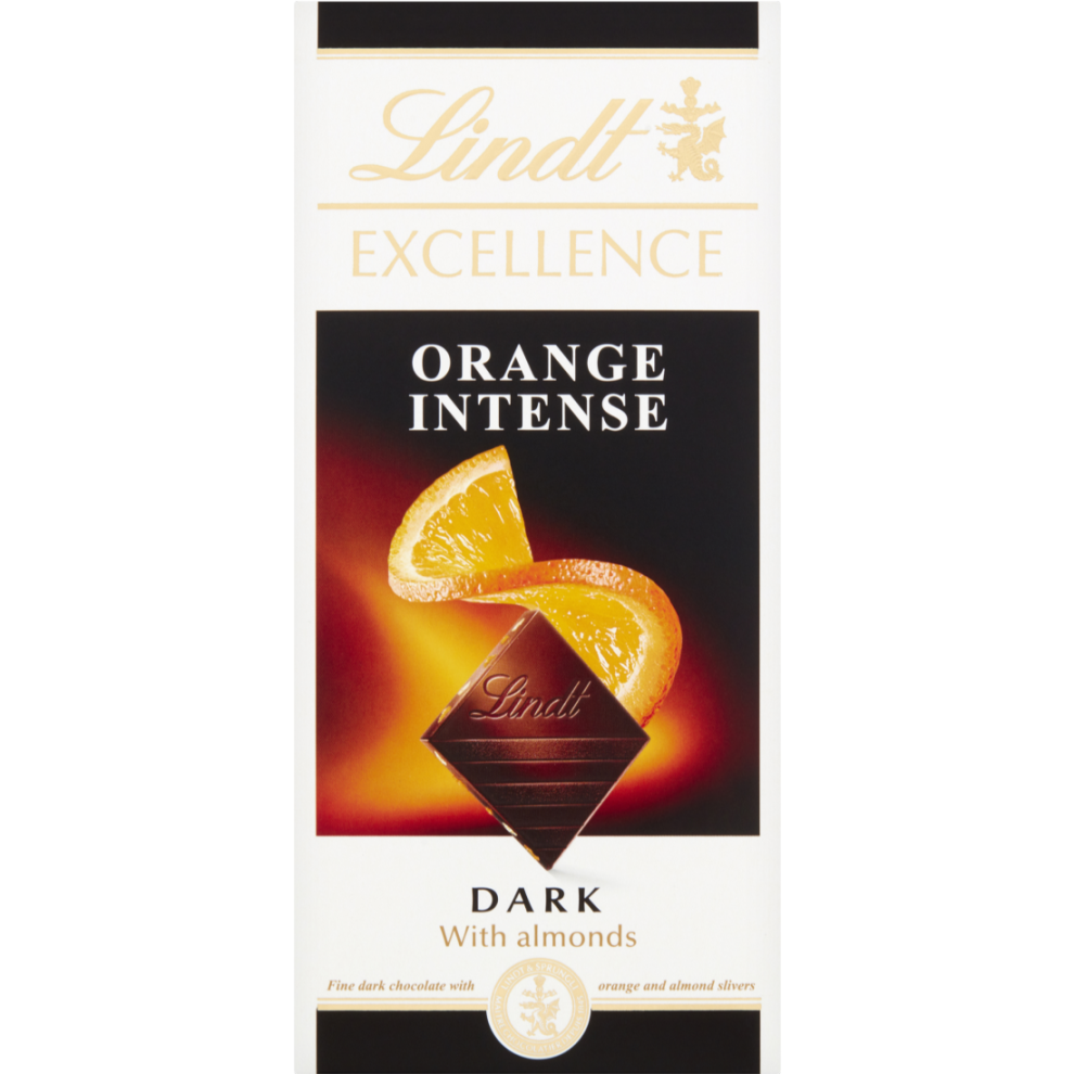 LINDT Excellence Orange Intense Bar 100g (Pack of 20)